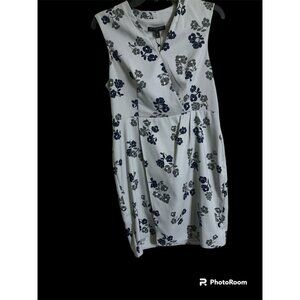 Banana Republic Sleeveless Dress 8P NWT Floral Print Gray MSRP $90